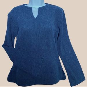 100% Baby Alpaca Knit Sweater from Peru in Denim color Alpacas Best NWOT